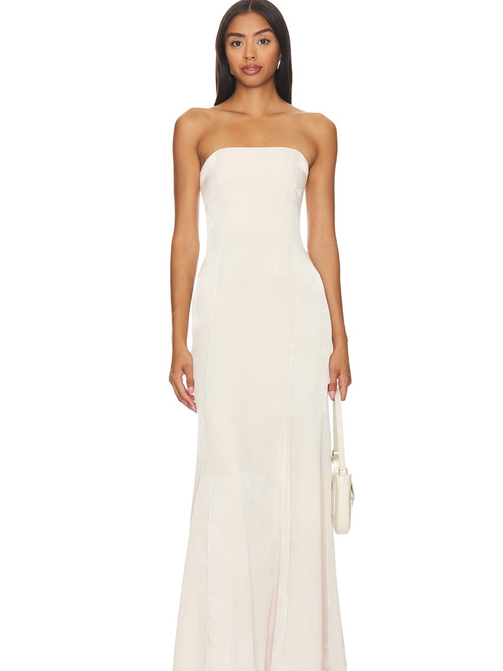 Lovers + Friends Strapless Cream Maxi Dress